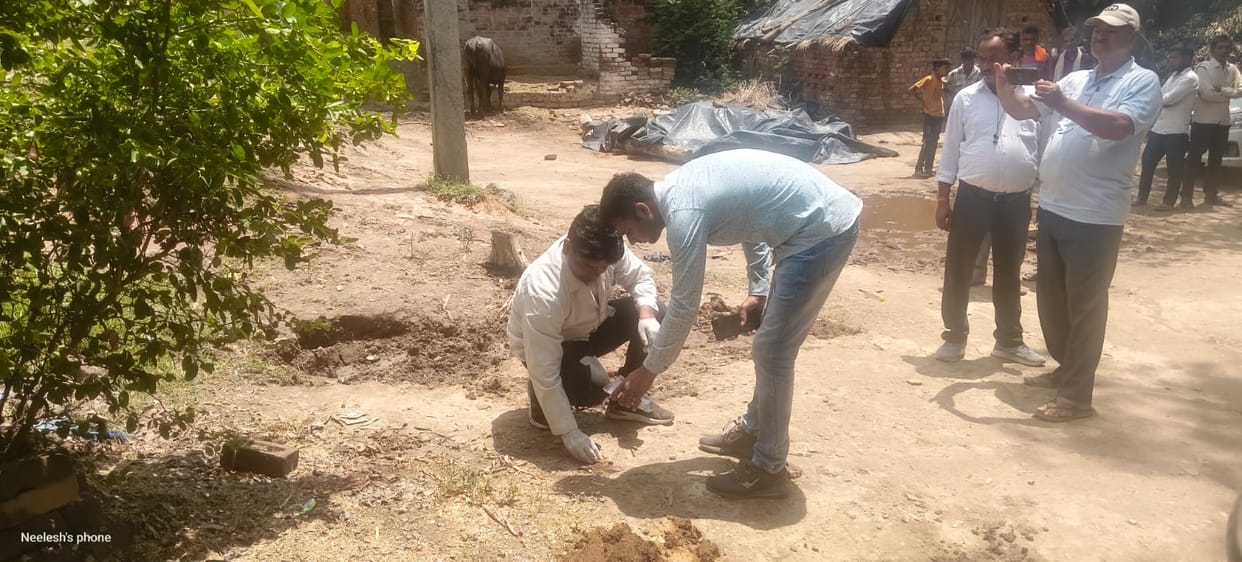 Farmer murdered with a sharp-edged weapon; body found lying at the doorstep.