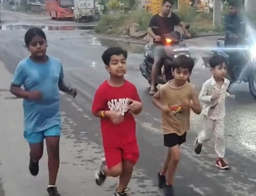 Six-year-old Vedika sends a fitness message by running 20 kilometers.
