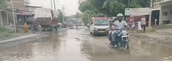 Water flooded numerous homes and shops due to light rain.