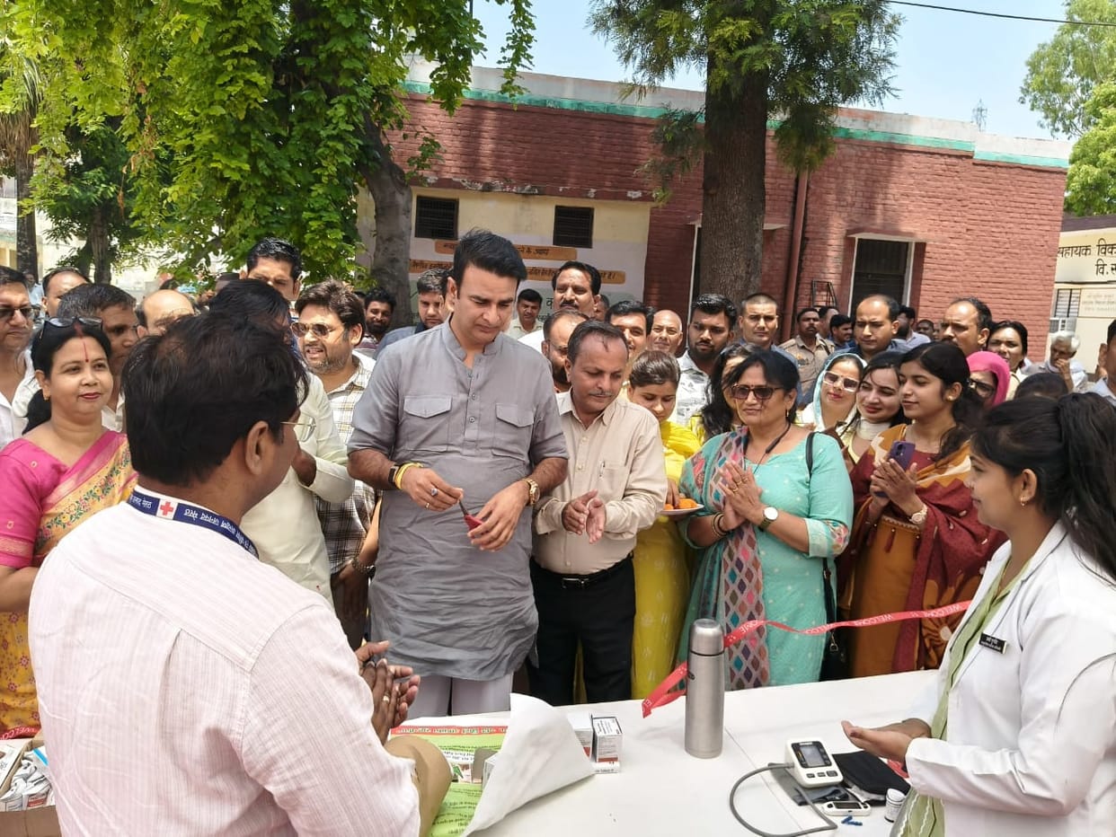 Health check-ups were conducted, and information about government schemes was provided.