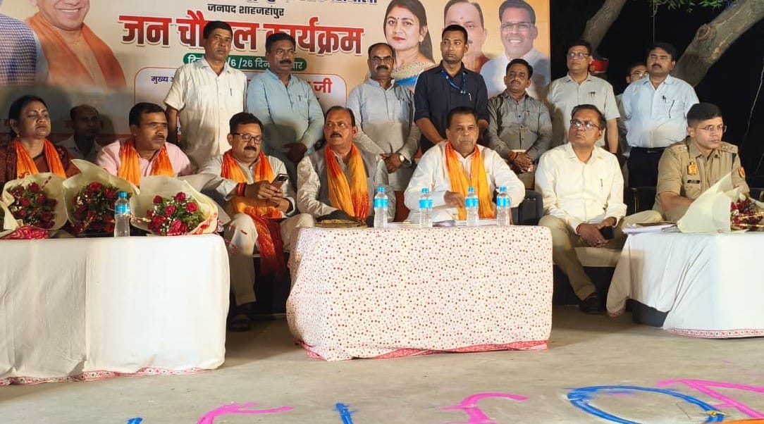 The Minister-in-charge listened to grievances during a night-time public meeting in Bhatpura Rasulpur village.