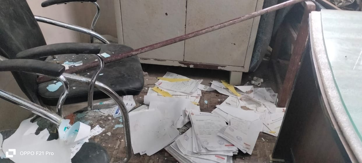 Monkeys tore up records, damaged computers and furniture at the Civil Hospital.