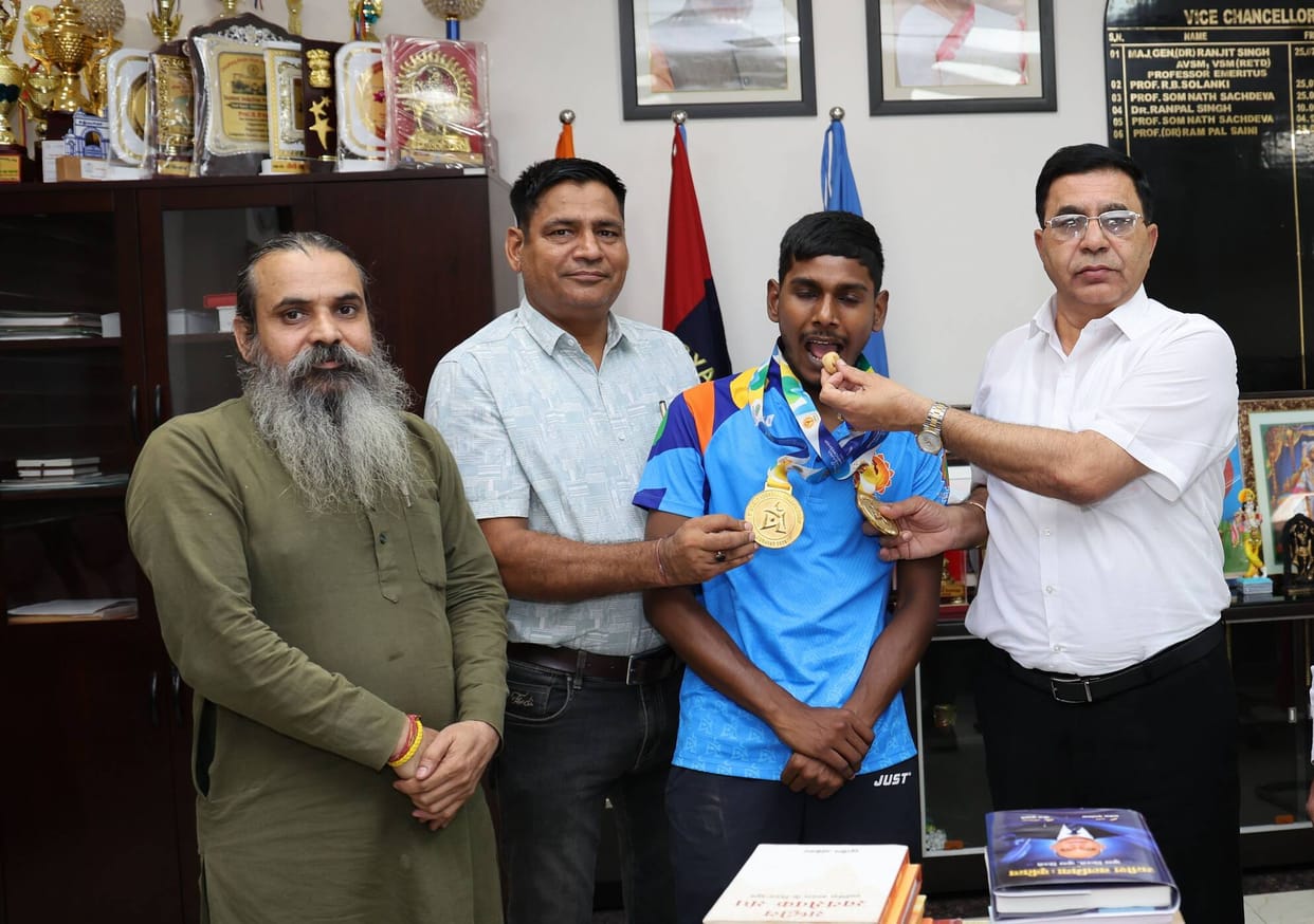 CRSU's Arjun won two gold medals in the World Yogasana Competition.