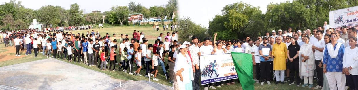 Monu from Nangal Soda village and Gunjan among the girls topped the yoga marathon.