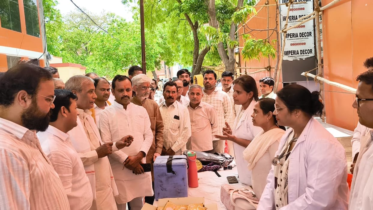 Health check-up conducted at the public welfare fair.