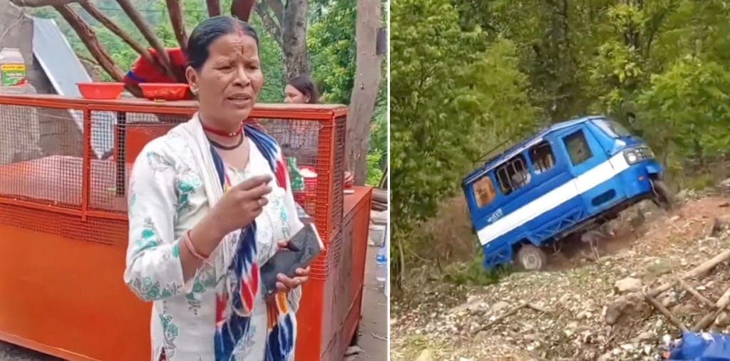 Auto pushed into ditch during encroachment removal