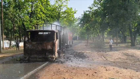 Goods-Laden Truck Catches Fire Near Panpatha, Major Mishap Averted
