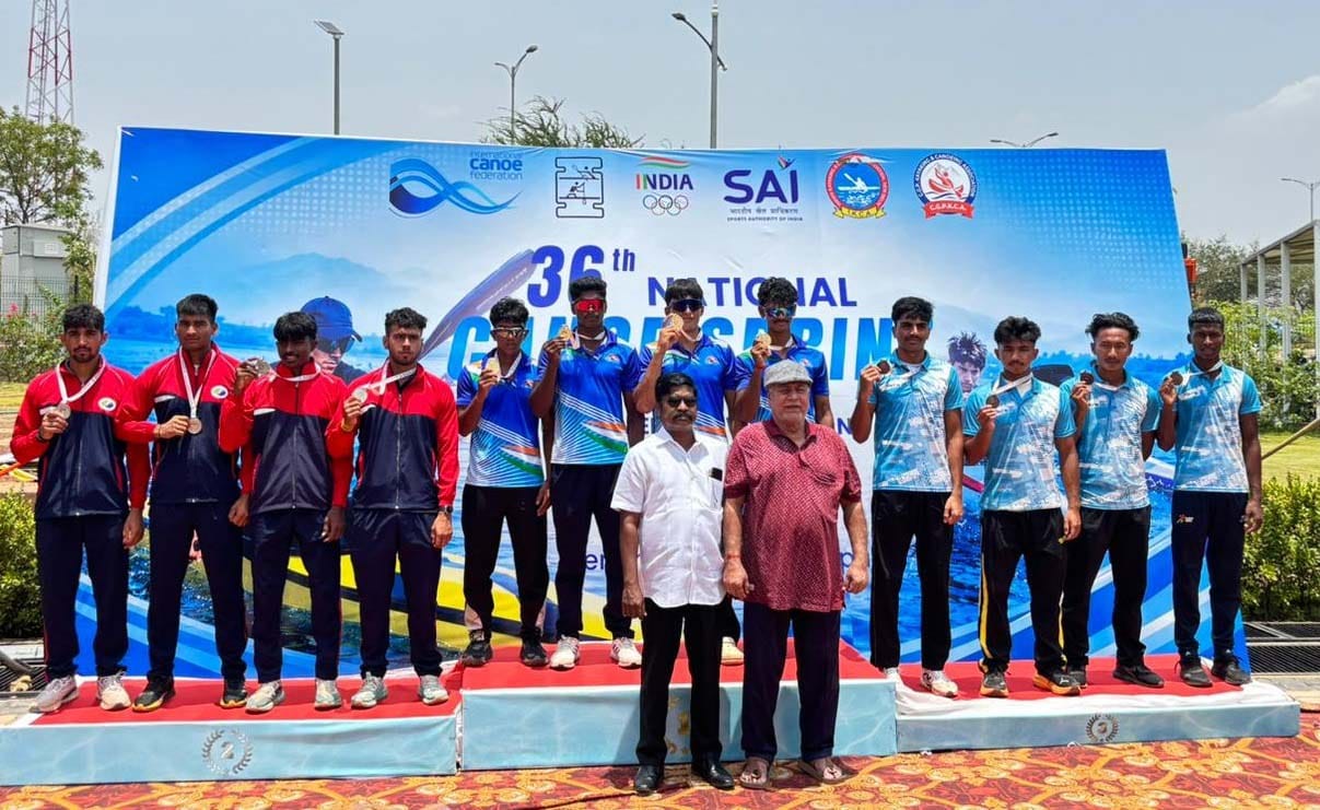 Sumit won two silver medals at the canoeing championship.