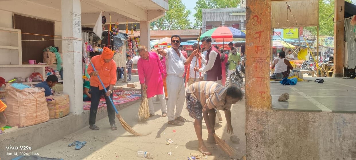 Conveyed a message of cleanliness by sweeping alongside sanitation workers