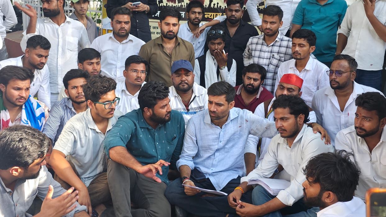 Parents come out in support of students staging a sit-in.