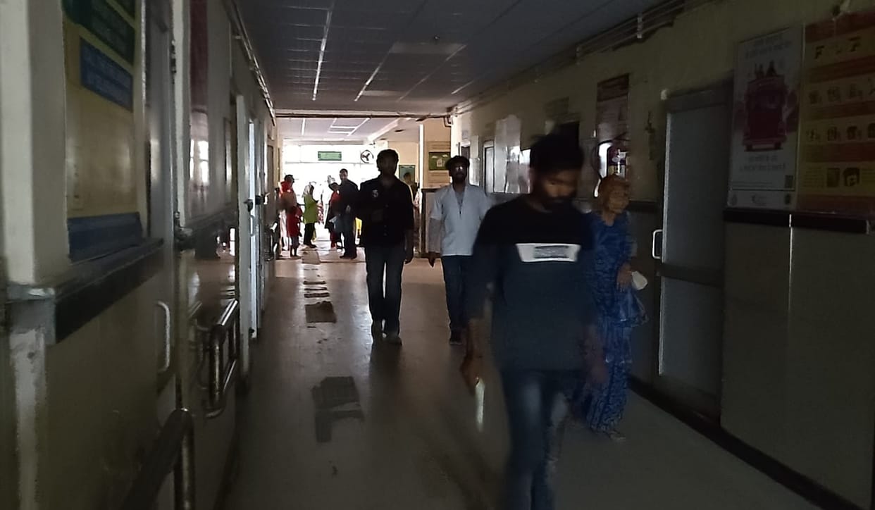 Power supply at the District Civil Hospital disrupted due to a short circuit.