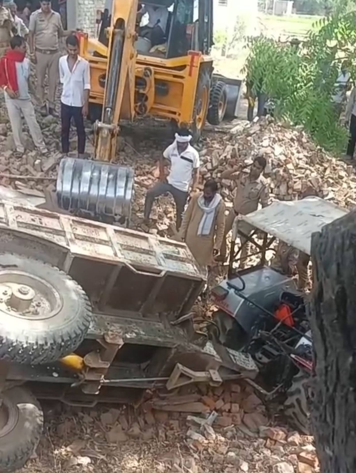 Tractor overturns after tyre burst; farmer crushed to death.