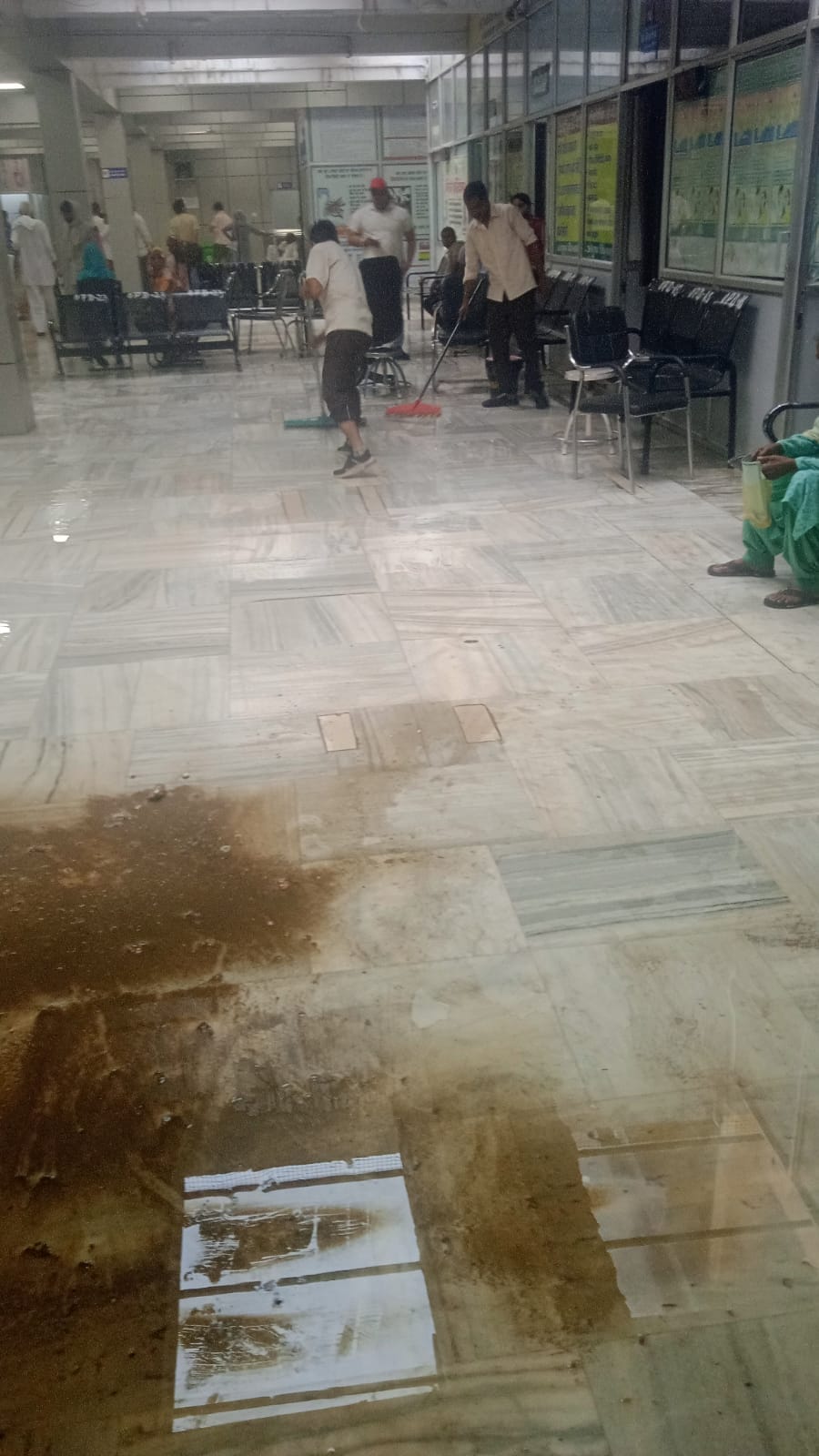 Water kept dripping from the Civil Hospital roof during the rain; OPD services were disrupted for three hours.