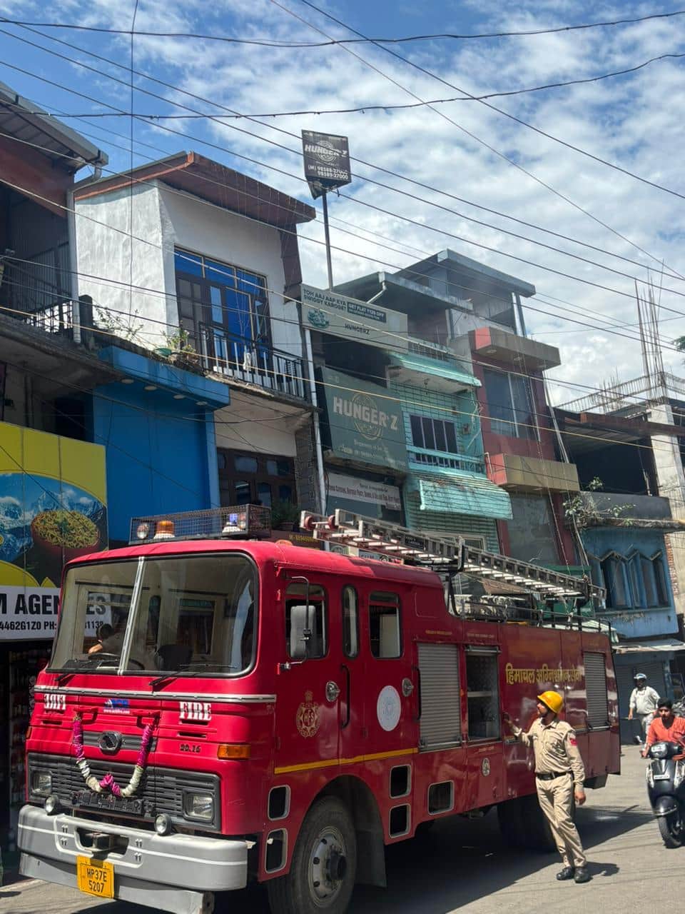 Fire breaks out at a restaurant in Palampur.