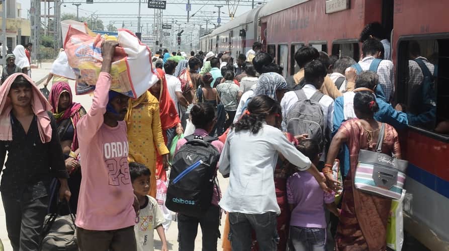 Scramble for seats on the Janata Express; sleeper coaches also turned into general coaches.