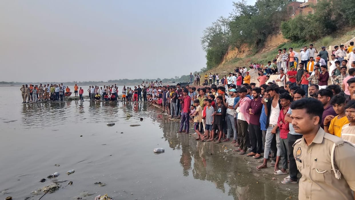 A teenager drowned in the Ganges while bathing with a friend, just a day before the wedding of his two sisters.