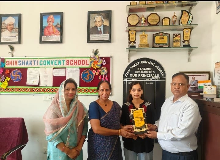 Ritika, the third-place topper in BA, felicitated.