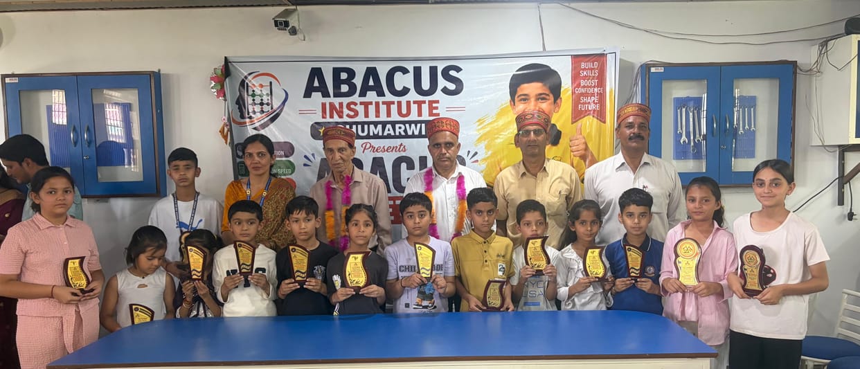 Srishti, Trisha, and Mithun top the finger abacus competition.