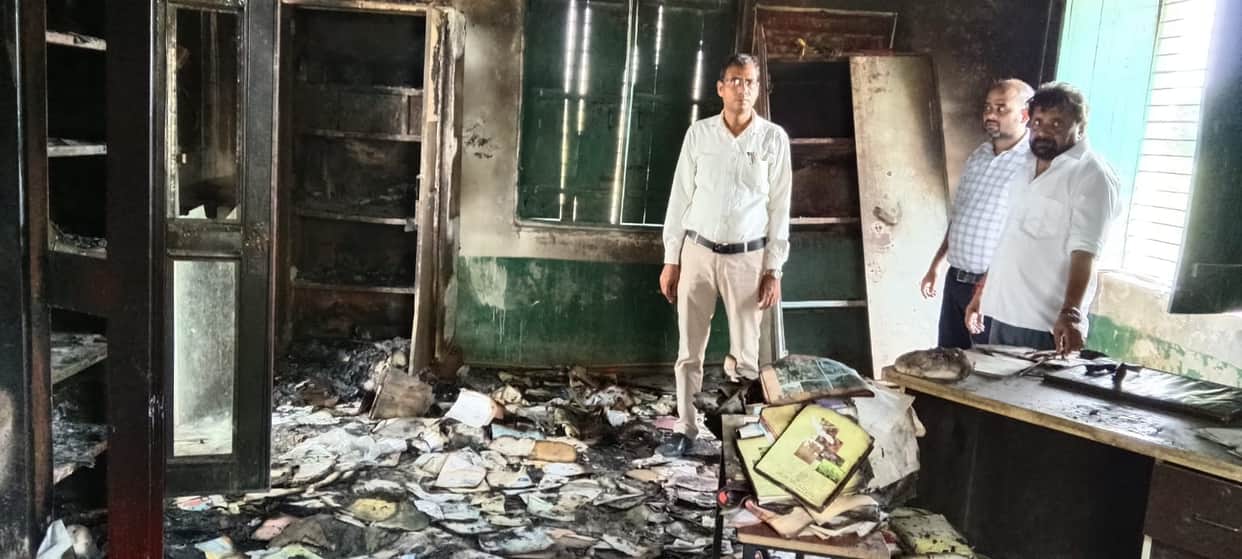 Records of a 55-year-old school reduced to ashes in a fire.