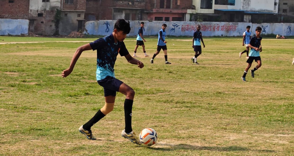 Football summer camp underway at Maqbara Stadium; players are being taught technical nuances