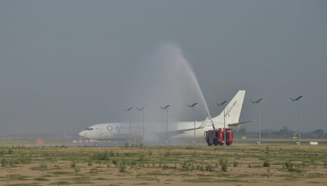 First cargo plane carrying mobile devices and components from Chennai arrives at Noida Airport.