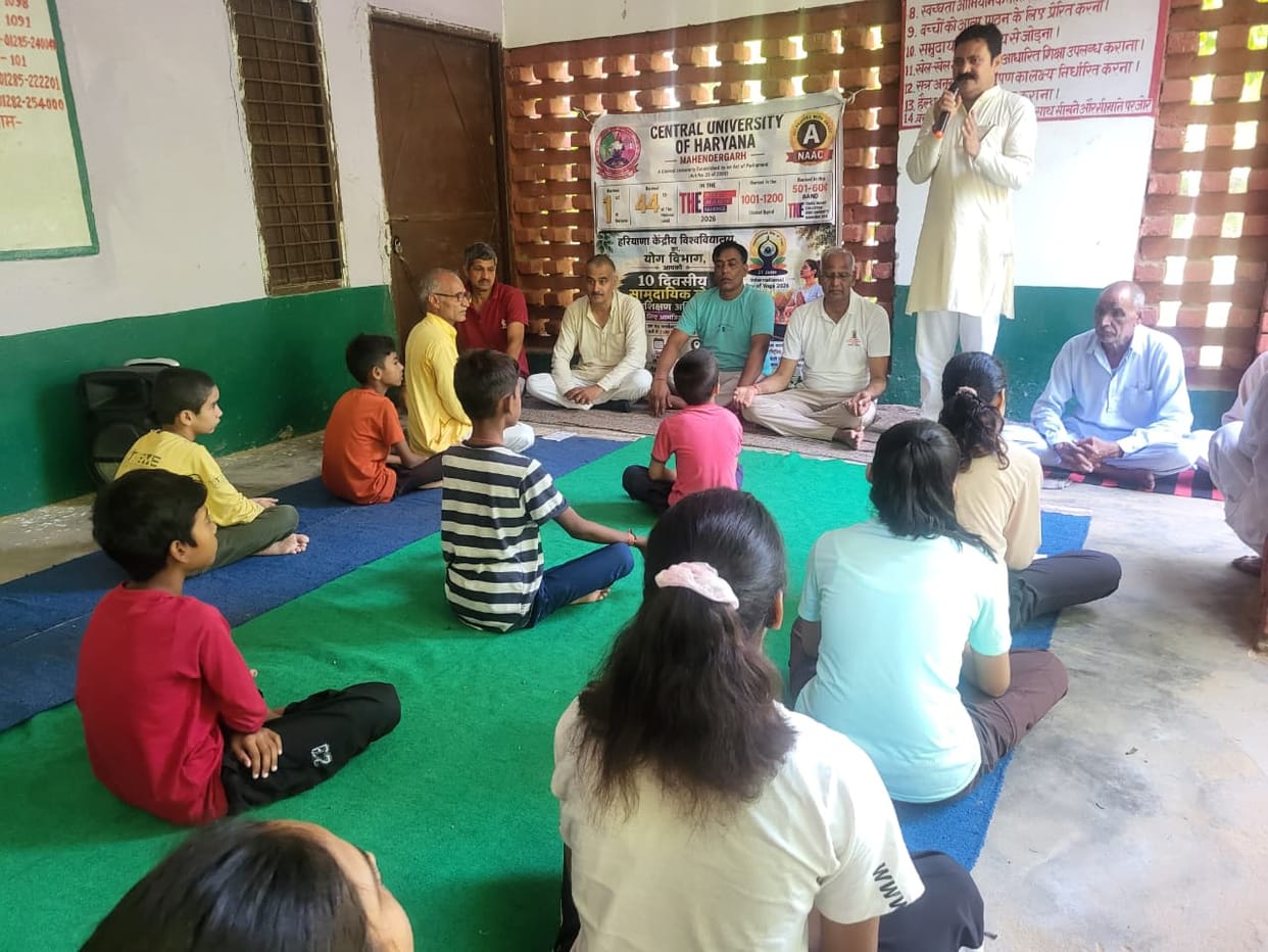 The MLA boosted the morale of children and villagers by practicing yoga.