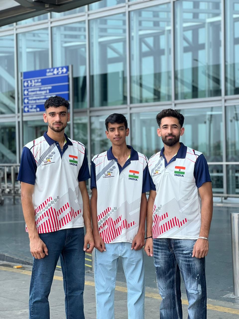 Vipul Niyana, Prince, and Naksh felicitated upon returning after winning gold at the Asia Zone Handball tournament.