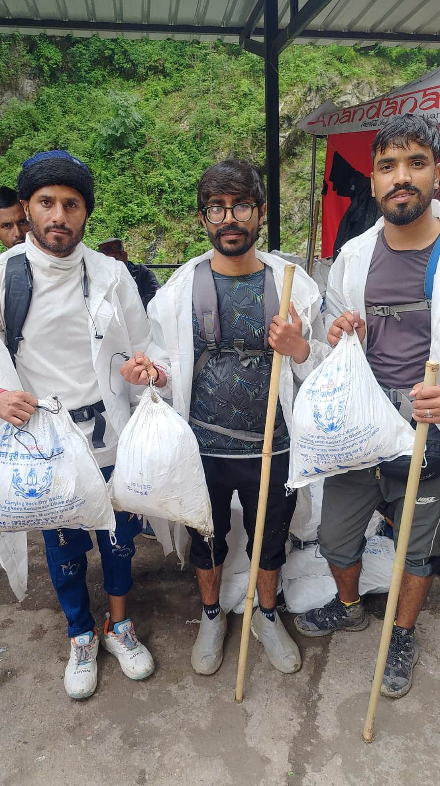 Pilgrims have brought down two tonnes of waste from the shrine so far.