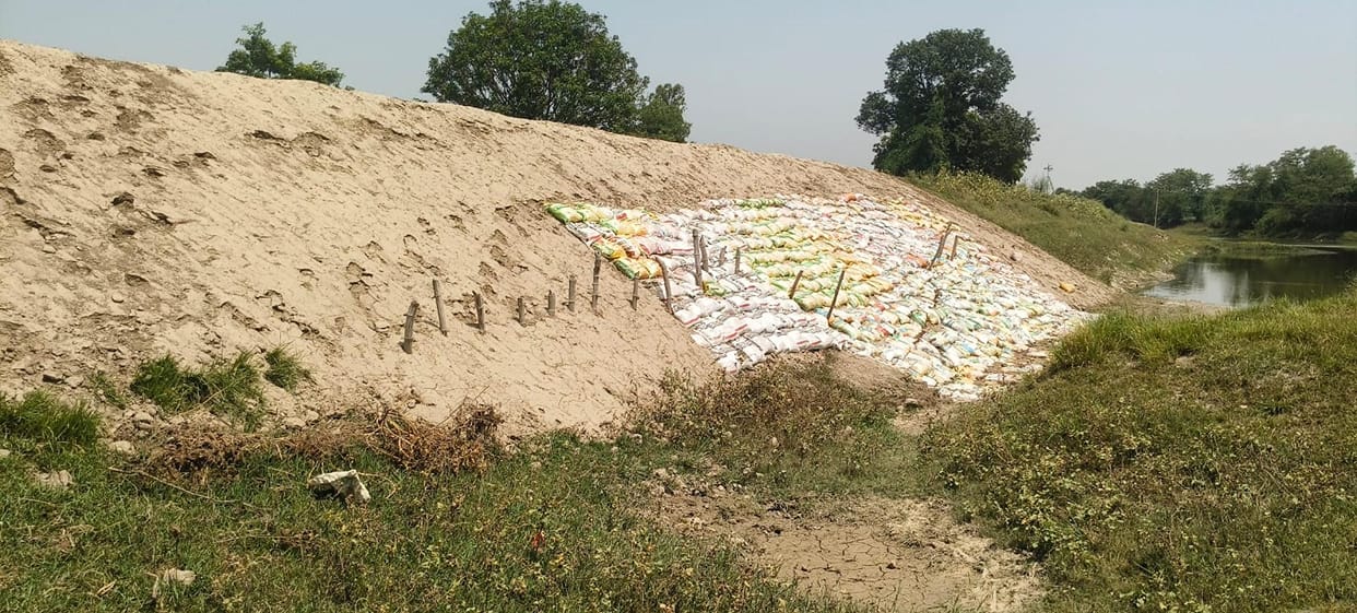 Threat of floods and erosion looms over a population of one lakh.