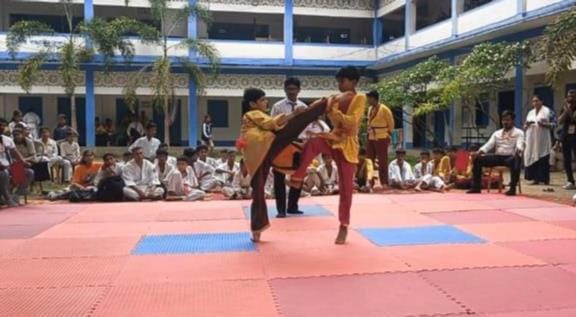 Anshuman Sharma won a silver medal at the Indo-Nepal Ashihara Karate Championship.