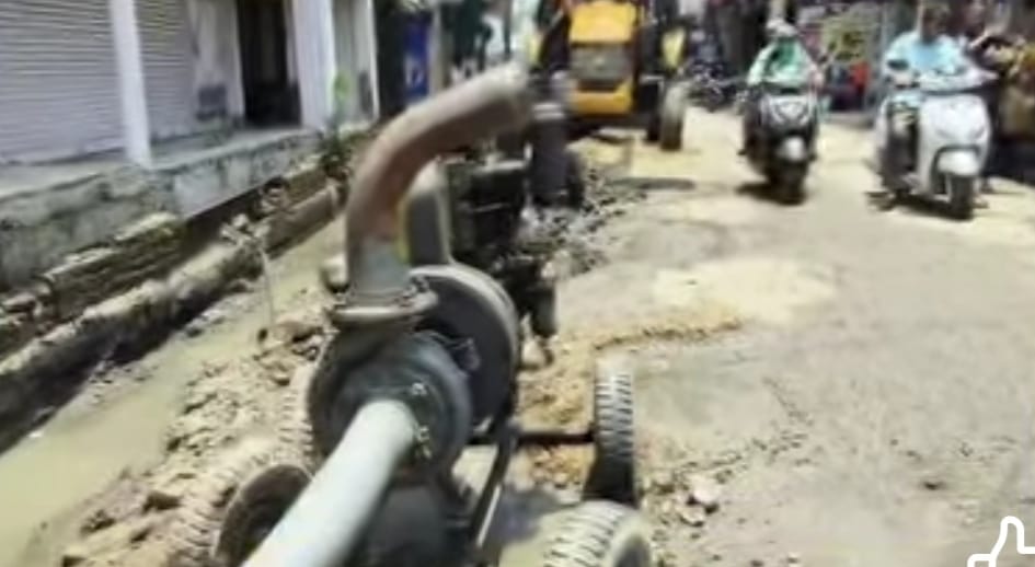 Shopkeepers heaved a sigh of relief as a drain was constructed in the main market.