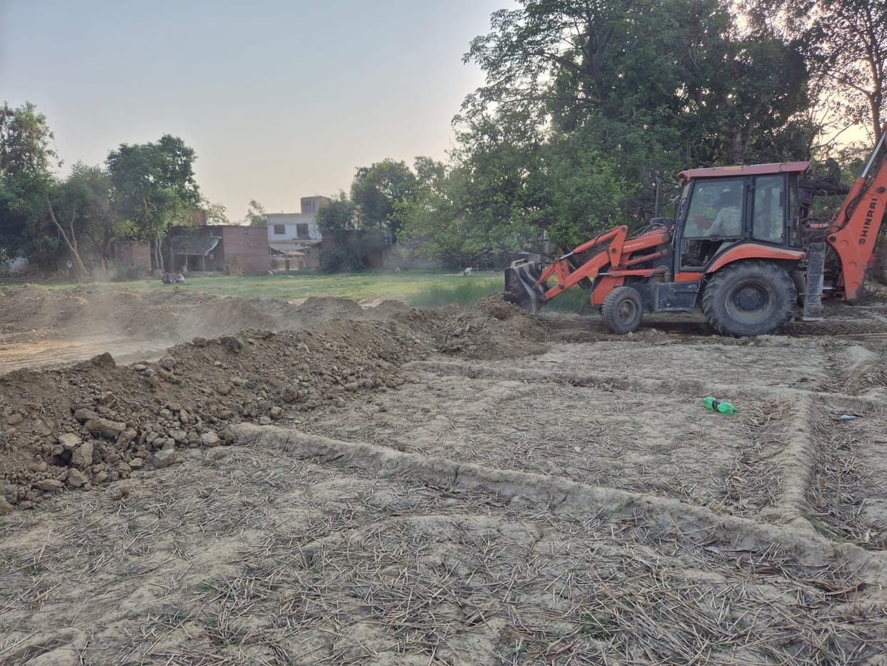 A farmer had been making rounds for a year regarding a farm access path; once he climbed a tower, work began within three hours.