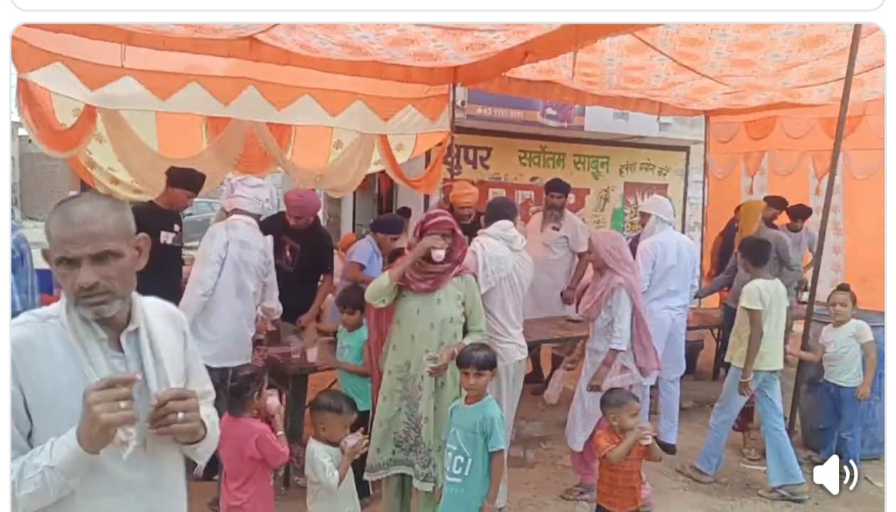 कैथल रोड पर गुरुद्वारा सिंह सभा के पास गुरु अर्जुन देव जी के शहीदी दिवस पर छबील लगाकर राहगीरों 