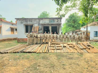 Raids conducted at the hideouts of 5 major smugglers timber worth ₹5 lakh seized 30-member team led the operat