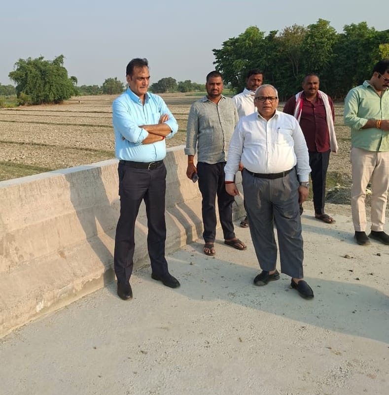 Principal Secretary and Head of Department inspected the quality of the road.