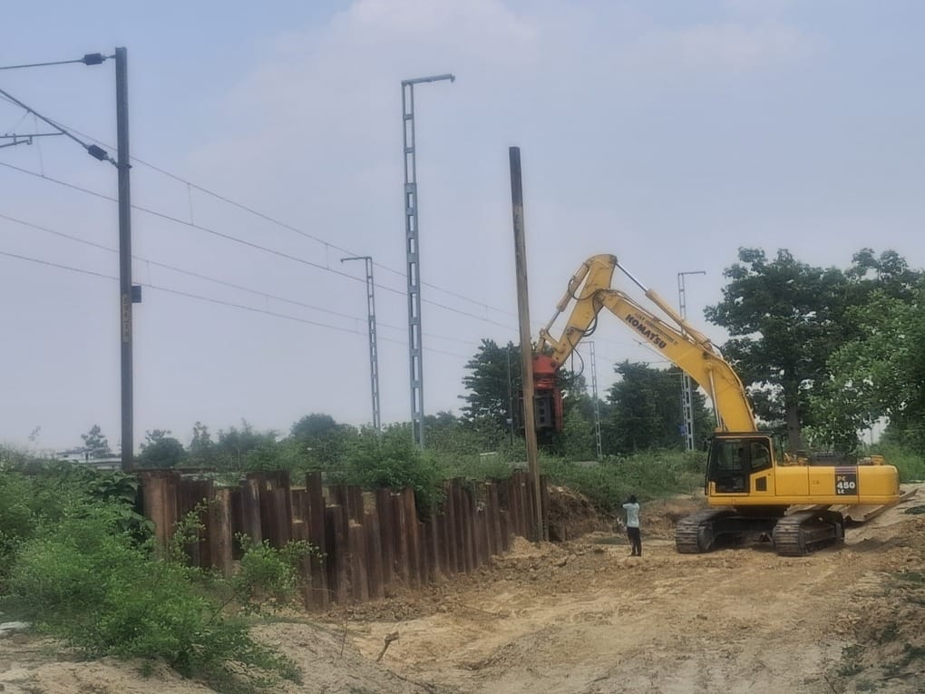 The Railways halted the construction of an underpass between Babhnan and Gaur.