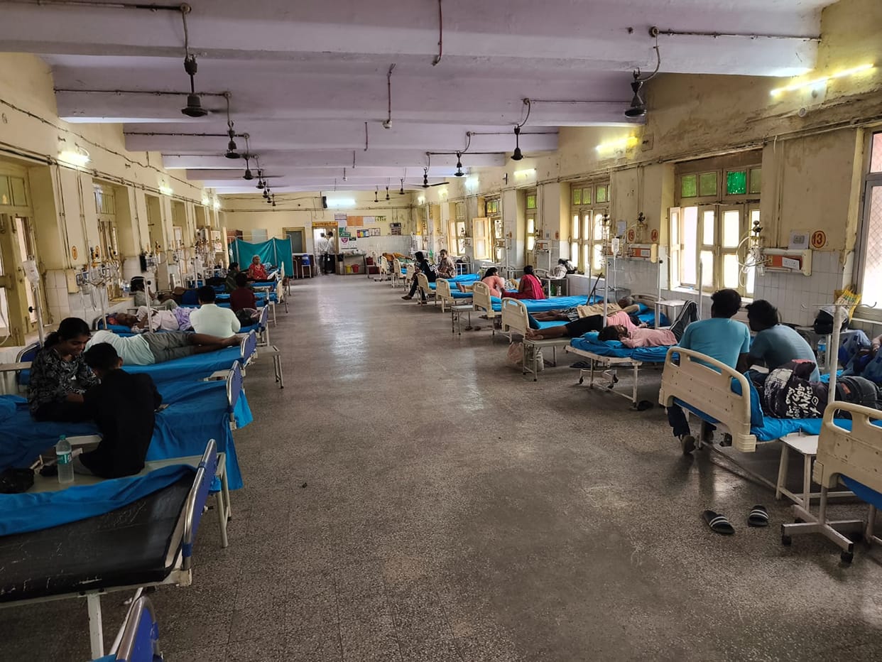 System ailing; admitted patients await the doctor.