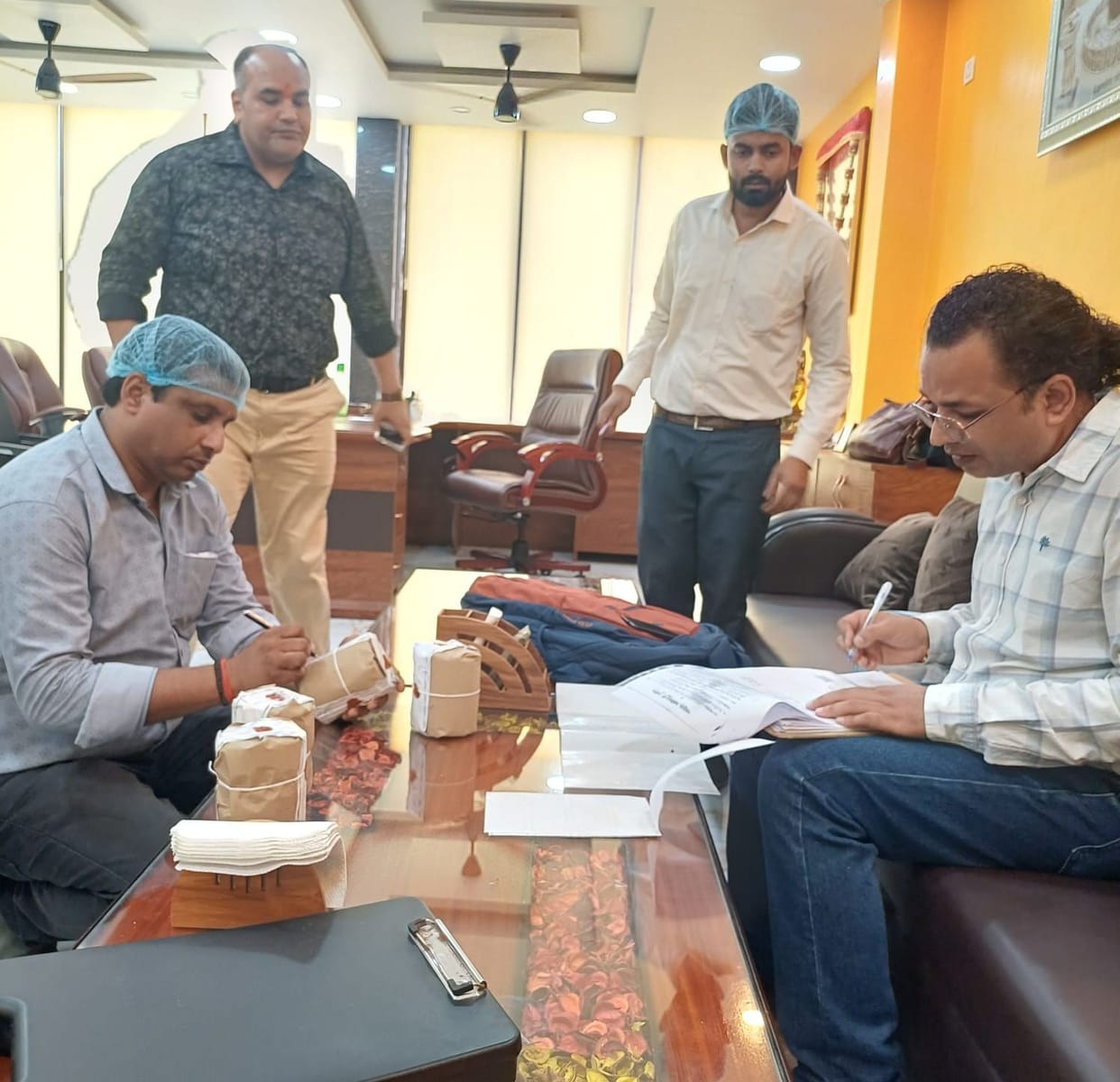 Raids conducted on milk product companies; samples of milk and curd collected.