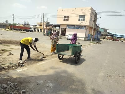 Sanitation services in the mandi have started getting back on track.
