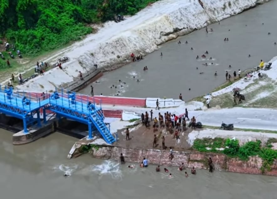 Frolicking in the waves of rivers and canals risking one's life.