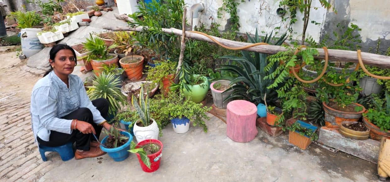 Yoga teacher Pooja transformed her home into a haven of greenery.