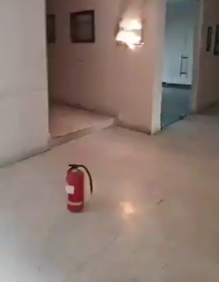 Fire in the clubhouse's electrical panel box