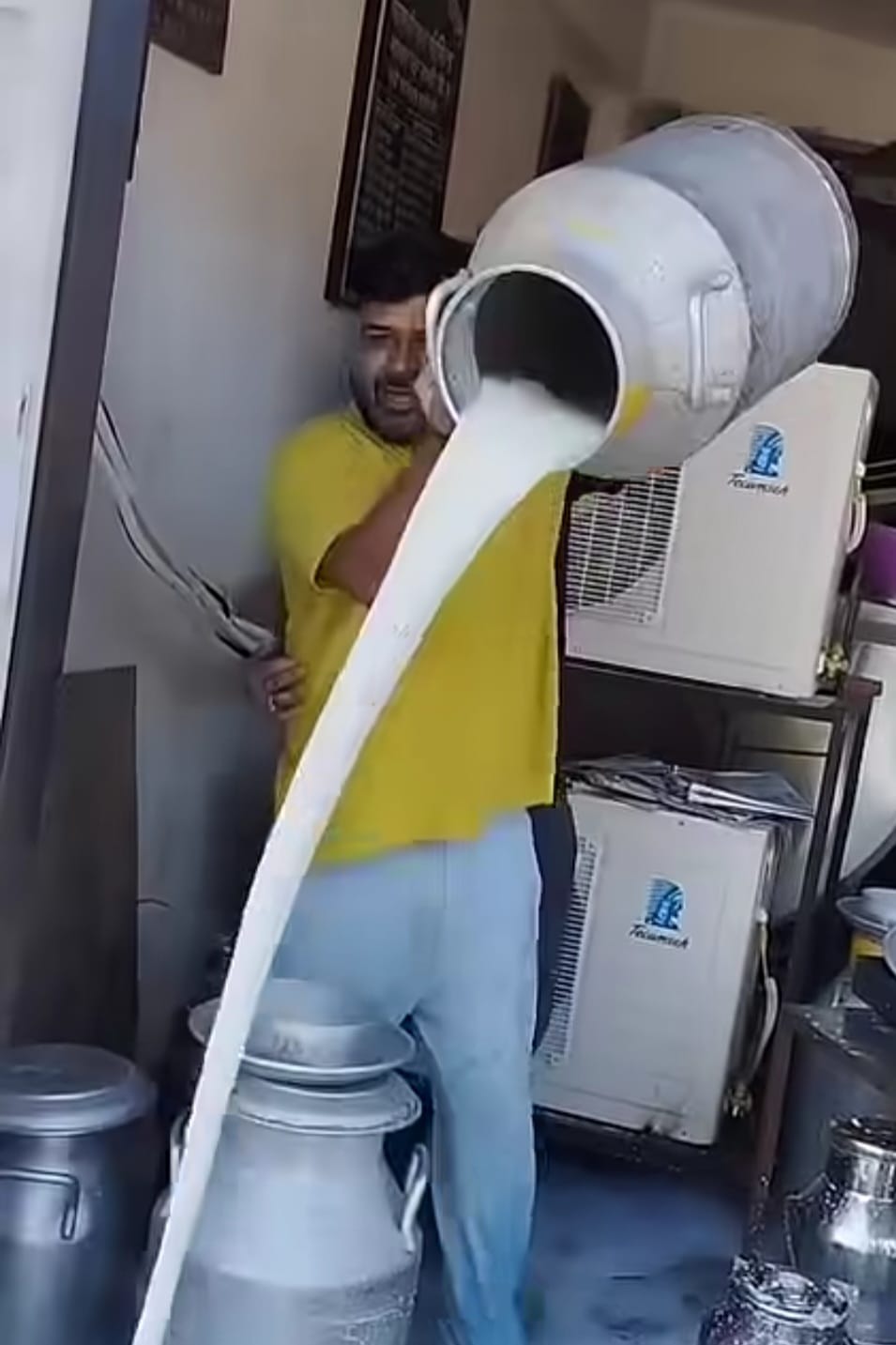 Livestock owner enraged after milk is returned; dumps it at the dairy.