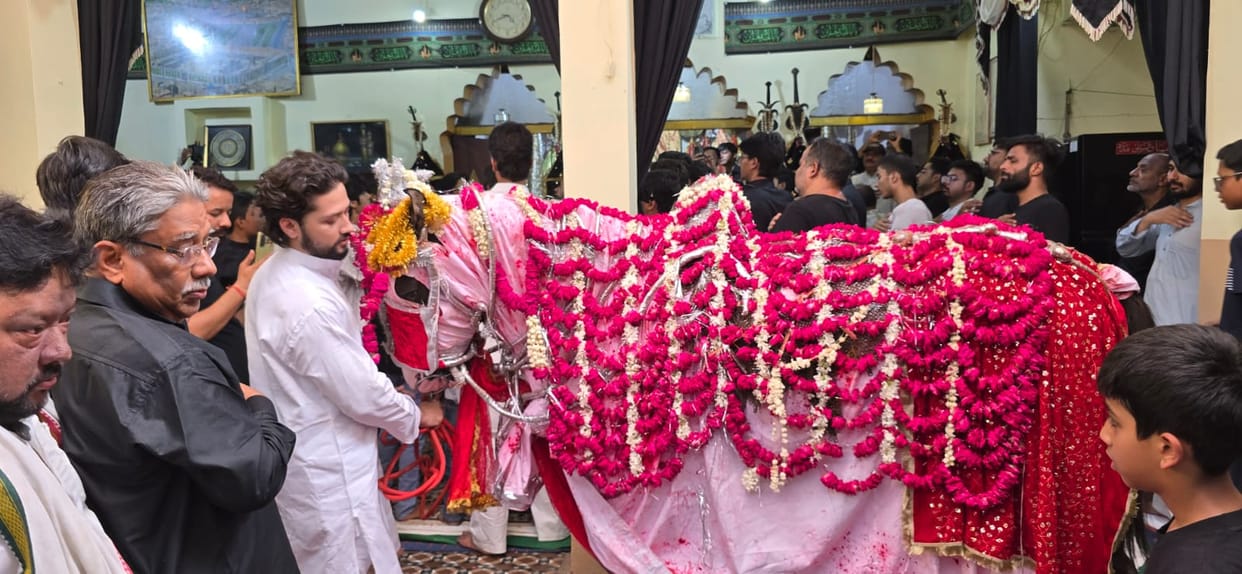 Replica of Zuljanah taken out on the 4th of Muharram; elegies resonate in the gatherings