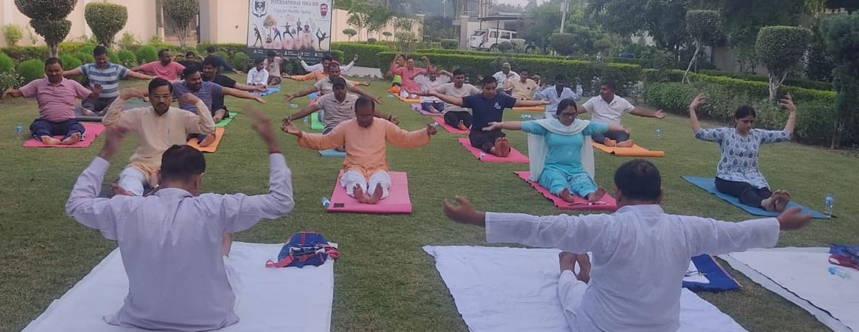 Yoga program held at the Mayor's residence.