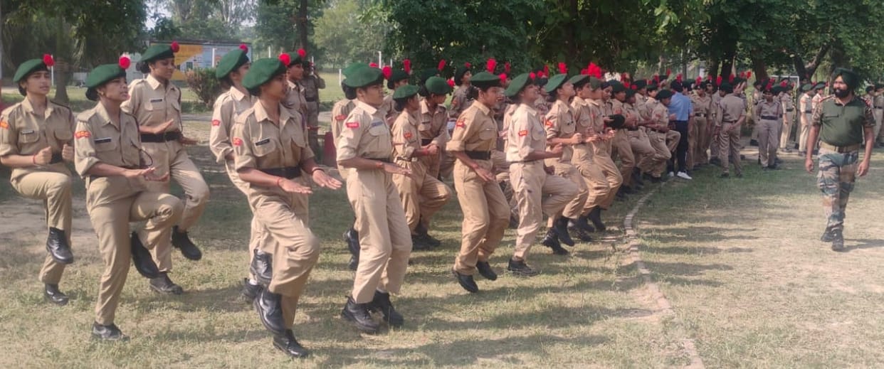 Firing and fire safety training for NCC cadets at the camp.