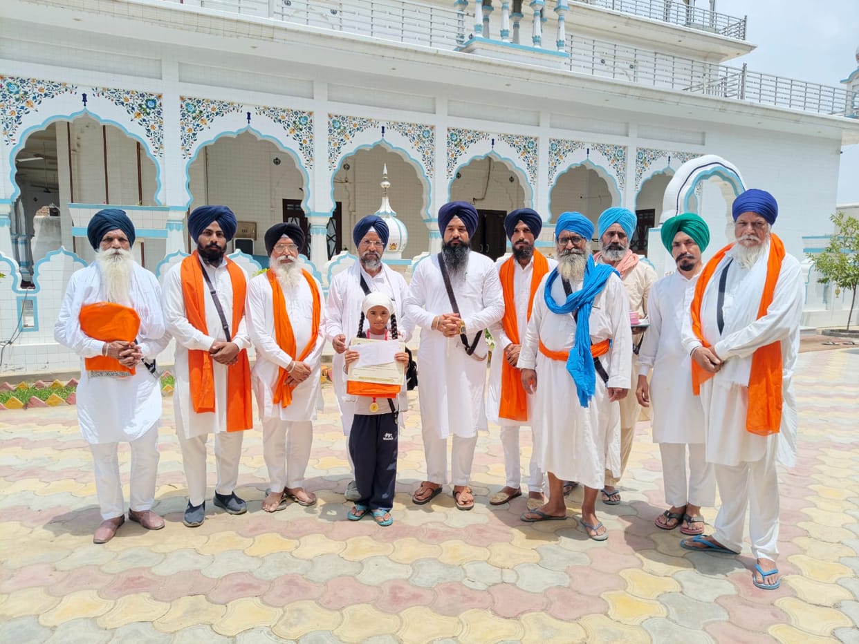 Namneet Kaur secured the first position in the Gurbani competition.