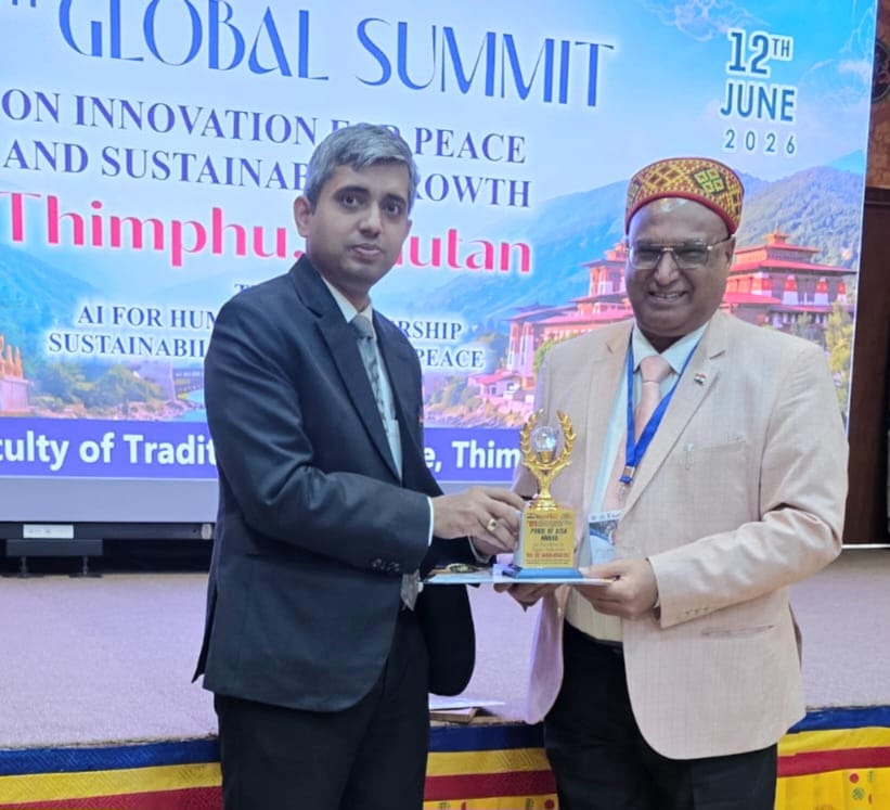 Prof. M.M. Goyal receives 'Pride of Asia' Award for contribution to higher education.