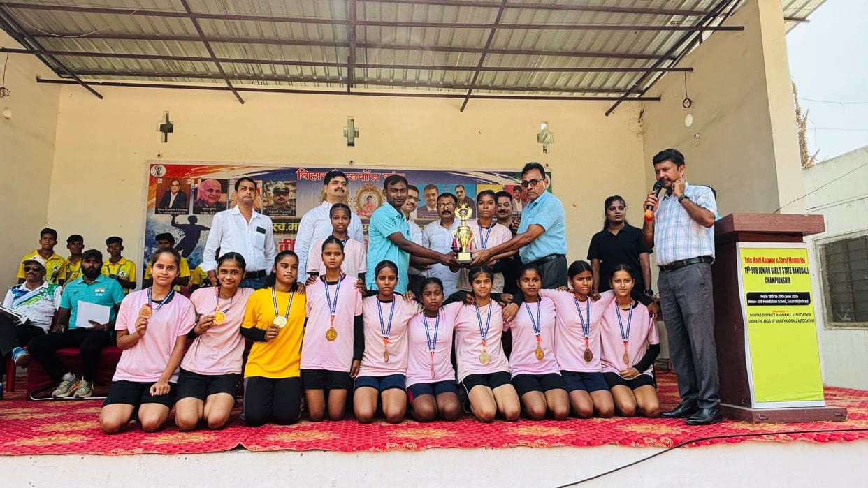 saran girls win bronze medal in bihar sub junior handball championship sasaram tournament sports news