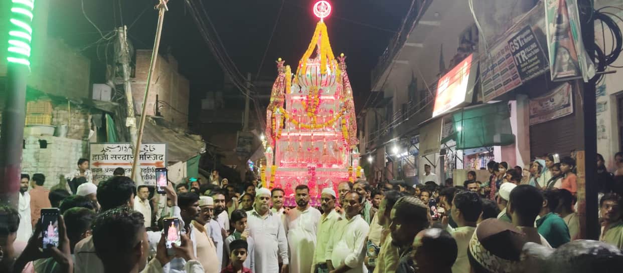 The Ansari community's Tazia procession was taken out on the third of Muharram.